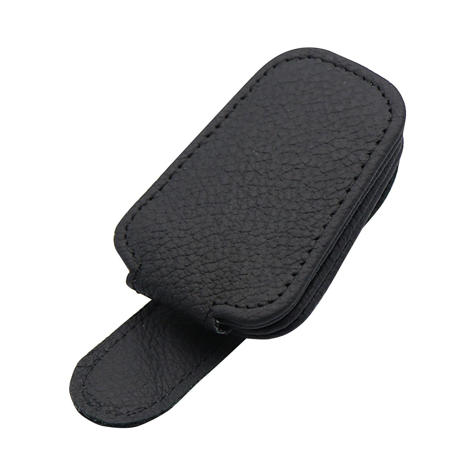 

1 упаковка держателей солнцезащитных очков для автомобильного козырька - магнитный кожаный держатель для солнцезащитных очков и зажим для карт - аксессуары для автомобильного козырька One Size