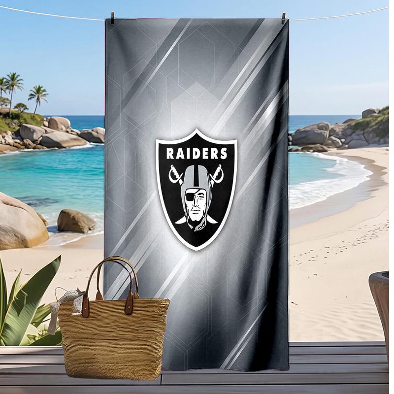 Asciugamano da Spiaggia Stampa Las Vegas Raiders Morbido Portatile Asciugatura Rapida?Asciugamano Asciutto Per Piscina Vacanza Estiva Sport all'Aperto
