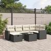 VidaXL Garden Lounge Set with Cushions 7 Pcs, Patio Sofas, Patio Furniture Set, Outdoor Furniture, Black 3263492