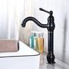 Antique Brass Basin Faucet Vessel Sink Faucet Deck Mounted Cold Hot Water Mixer Tap Bathroom Faucet Single Hole Taps 4 Colors