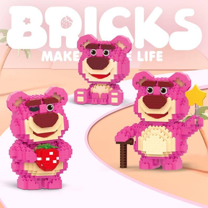 Strawberry Bear Microblock Diamond Bricks