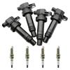 4X Ignition Coil +Spark Plug UF636 For Kia Rio Soul Hyundai Accent Veloster