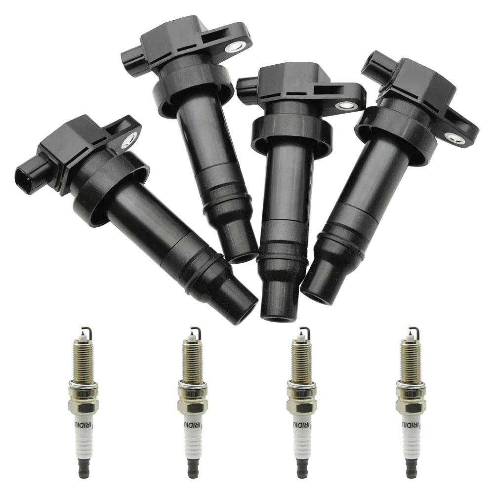 4X Ignition Coil +Spark Plug UF636 For Kia Rio Soul Hyundai Accent Veloster