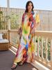 European-American Cotton Tie-Dye Beach Dress: Loose Robe & Bikini Cover-Up