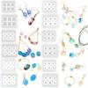 12 Stück Harzperlenformen für Schmuck Harzformen Silikon mit Loch Cabochon Edelstein Schmuckherstellung Epoxidharzformen Perlen Harzformen mit Loch