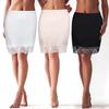 Women Modal A‑Line Half Slip Skirt Lace Trim Anti‑See‑Through Underskirt Short Inner Liner Skirt For Spring