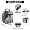 White Wolf Oil Painting Print Insulated Lunch Bag for Kids School Cooler Thermal Food Box Tote Leakproof Lunch Boxes Container