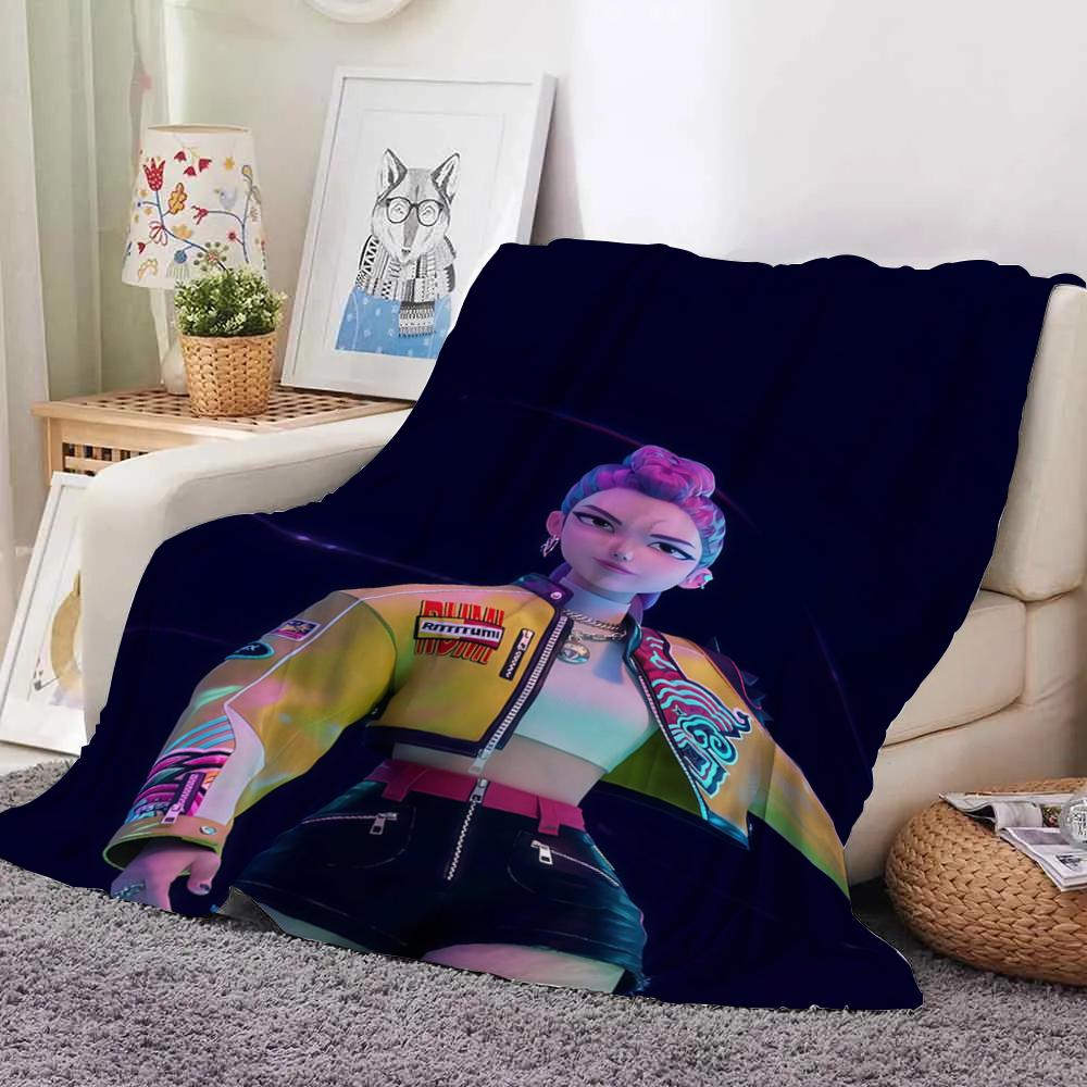 KPop Demon Hunters Colorful Anime Blanket: Girls and Cute Monsters, Super Cool Patterns, Warm and Warm