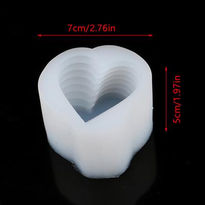 1ks 3D silikonová forma na svíčku ve tvaru srdce kutilská ručně vyráběná forma na zdobení svíček