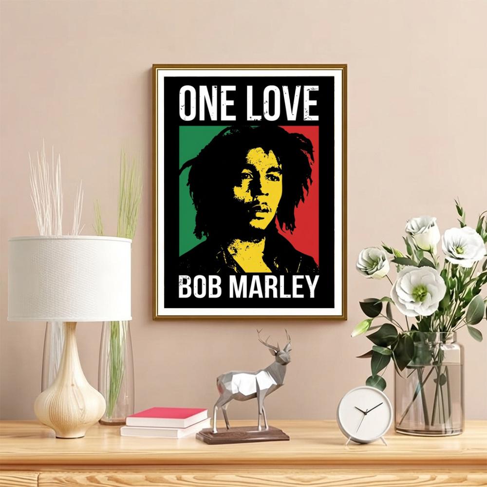 Bob Marley Lion Judah Rasta 5D Diy Diamond Painting Round Diamond Diy Frameless Holiday Artwork Suitable For Home Office Wall Decoration