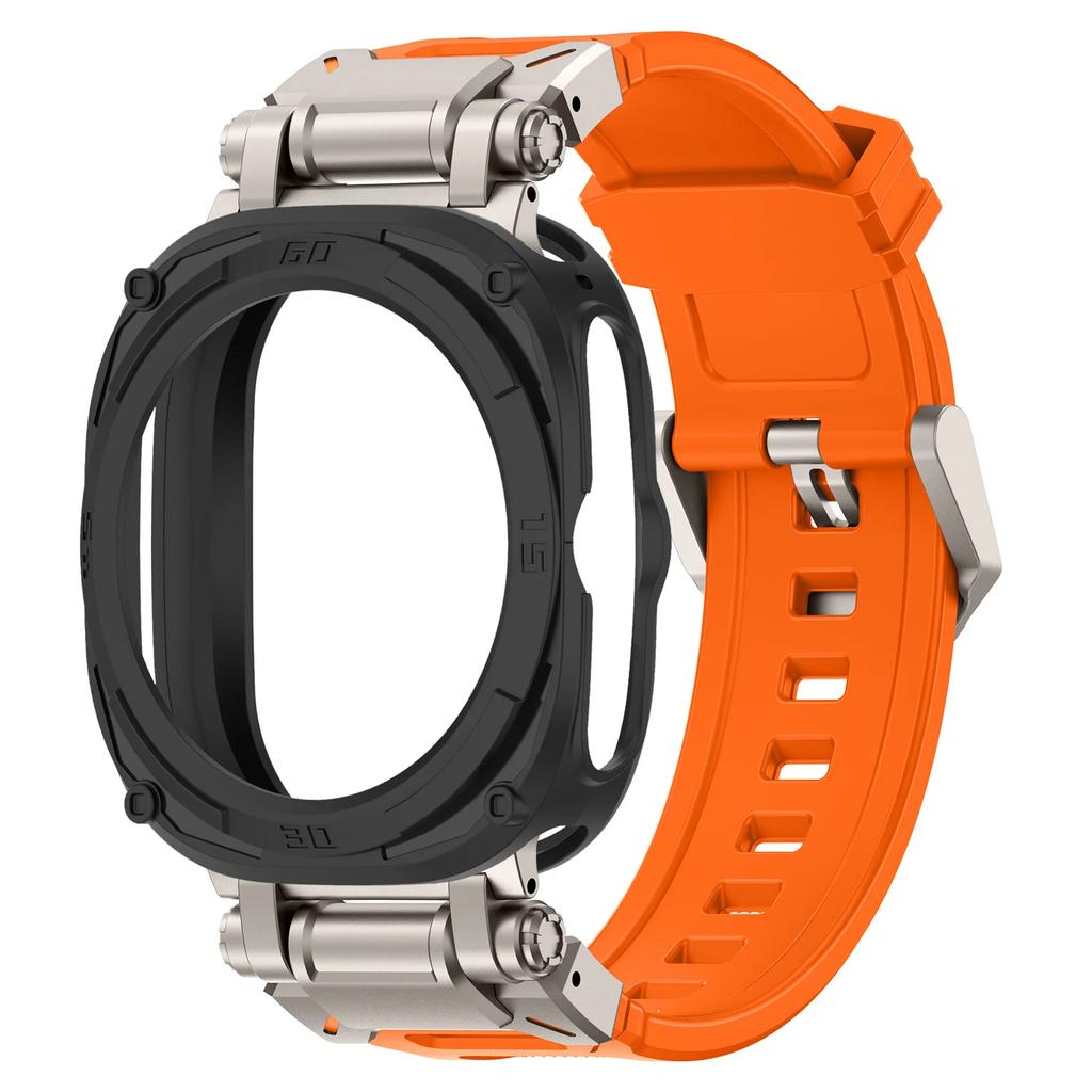 Case+Strap For Samsung Galaxy Watch 7 Ultra Soft TPU Silicone Band Metal Case for Samsung Galaxy Watch 7 Ultra No Gaps Bracelet