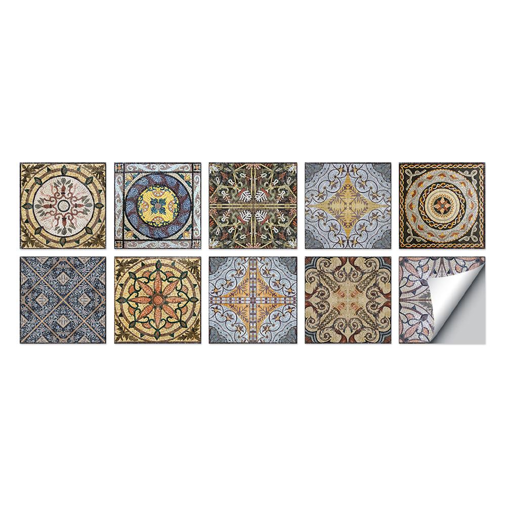 Tile Stickers Waterproof Kitchen Retro Moroccan Self Adhesive Bathroom Decal Vinyl Peel And Stick Wall Decoration Wallpaper NONE