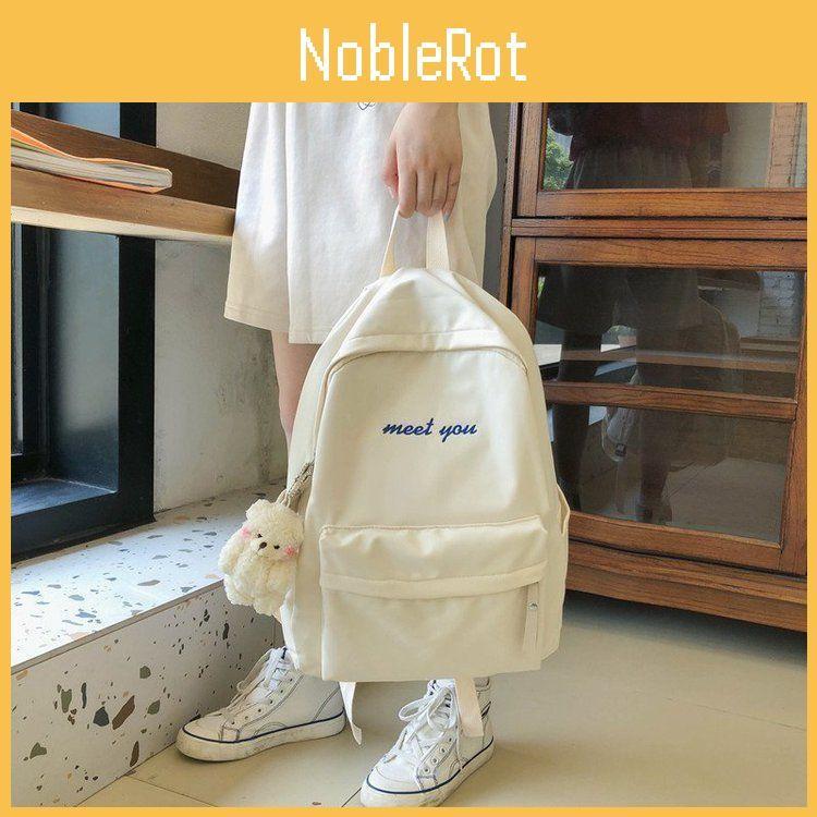 Shoulder Large Bag Capacity Simple Backpack School Junior Students Unisex Nylon