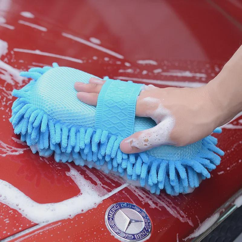 Large Chenille Coral Car Wash Sponge Glove