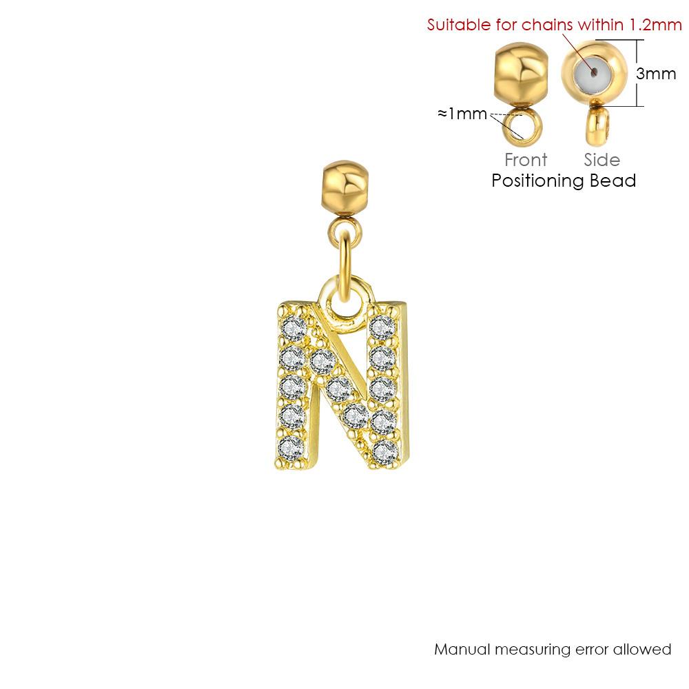 Trendy Letter Cubic Zircon Pendant For Women Positioning Charm Bracelet Necklace DIY Making Jewelry Accessories
