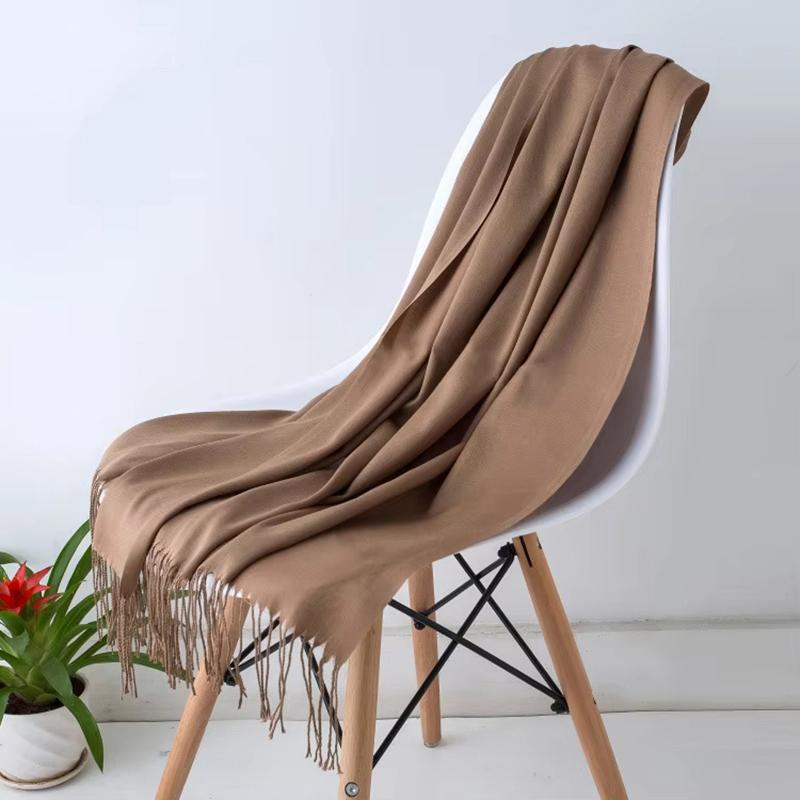 Luxury Design Brand Solid Women Cashmere Scarf Autumn Winter Warm Shawls Wraps  Men's Pashmina Tassel Scarves Female Foulard