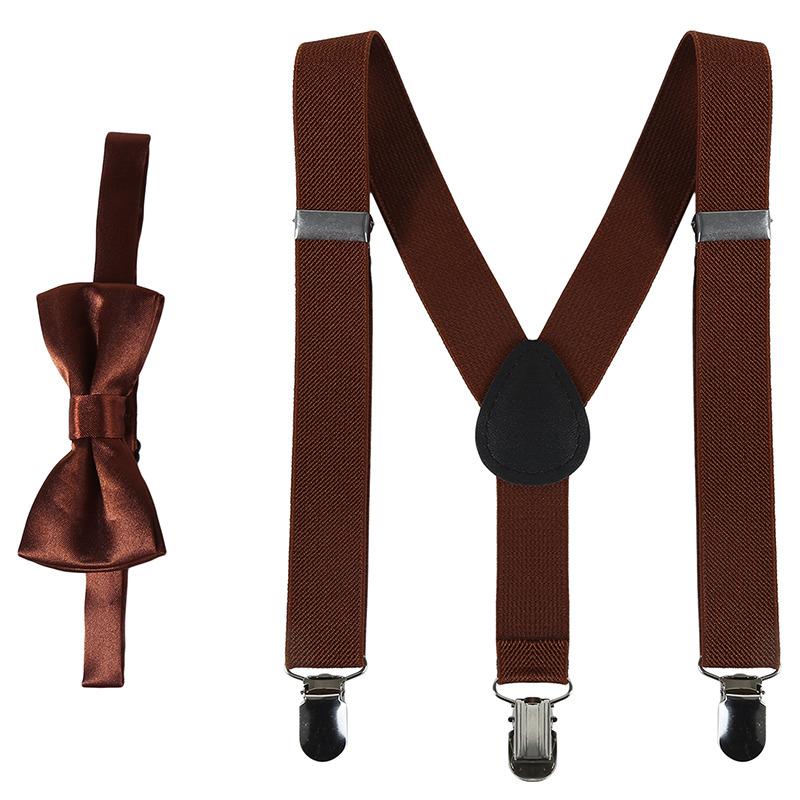 Bretelle per bambini con papillon Moda Bambini Set papillon Bretelle da ragazzo Bretelle regolabili da ragazza Cravatte da matrimonio per bambini Accessori