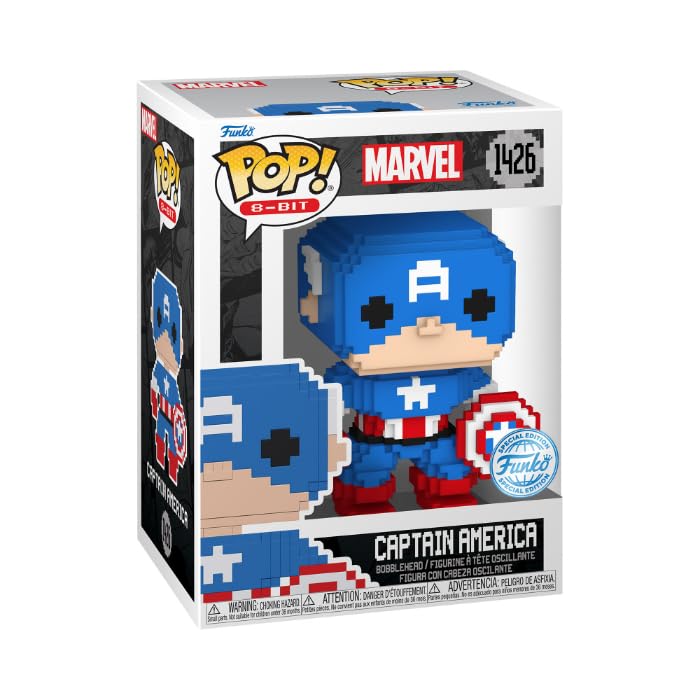 

Marvel Avengers Captain America Figure Funko TGT Avengers Black captain America Marvel Funko 8-Bit POP! 8-Bit