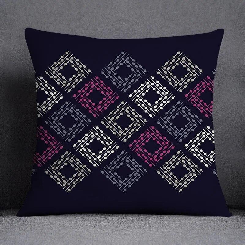 Geometric Simple Pattern Collection Home Decor Pillowcase Square   Office