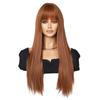 Women's Simulation Wig 70cm Hair Caramel Wig Long Straight Wig Full Headgear Rose Hair Net Headdress Beauty Decoration Wig