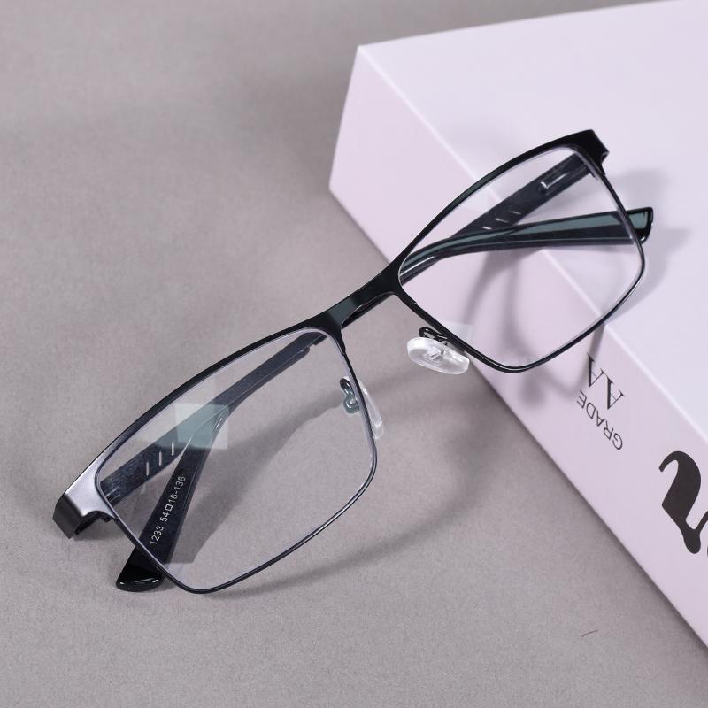 Men Business Full-Frame Design Reading Glasses Blue Light Blocking Flexible Classical Retro Presbyopia Eyeglasses With Spring +1