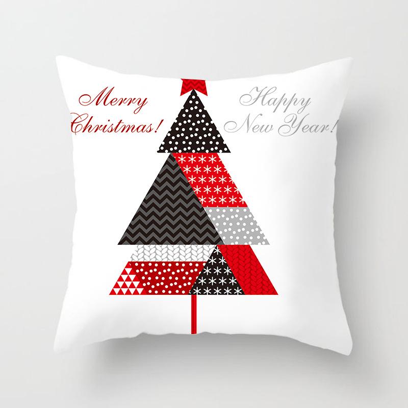 Santa Claus Christmas Tree Pillow Cover Cushion Cover Home Soft Decor