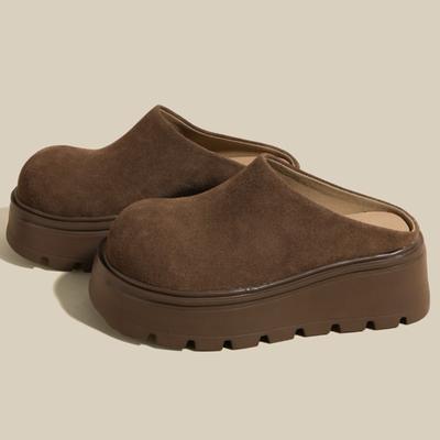 Fashion High Heels Women's Platform Slippers Autumn Suede Shoes for Woman Comfortable Casual Shoes 2025 New Trends Zapatillas De Mujer