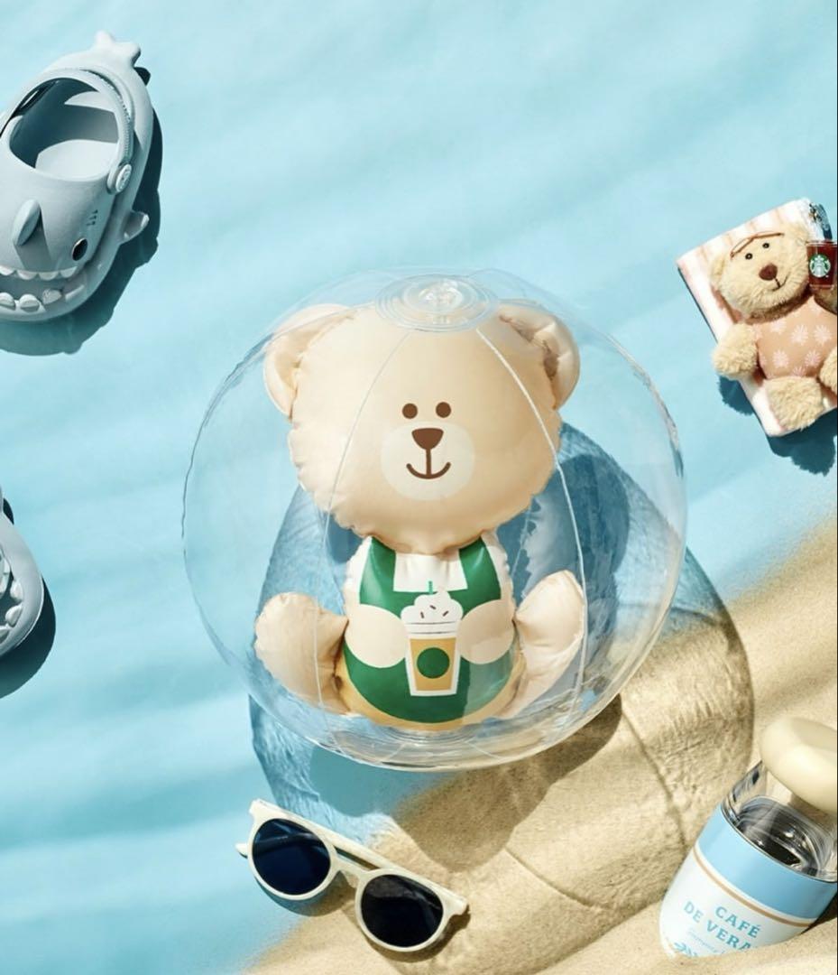 

[Б/У] Корейский надувной мяч Starbucks Bearista, прибл.. 25см