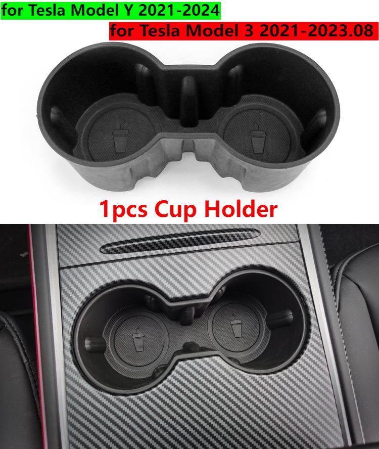 For Tesla Model Y 3 2023 2022 Center Console Storage Organizer Box Tray Armrest Hidden Box Water Cup Holder Interior Accessories