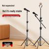 Universal Floor-Standing Metal Microphone Stand with Retractable Clip