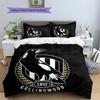 Magpies de Collingwood Set de Colcha con Patrón Decoración del Hogar Regalo (1 funda nórdica + 2 fundas de almohada sin relleno.)