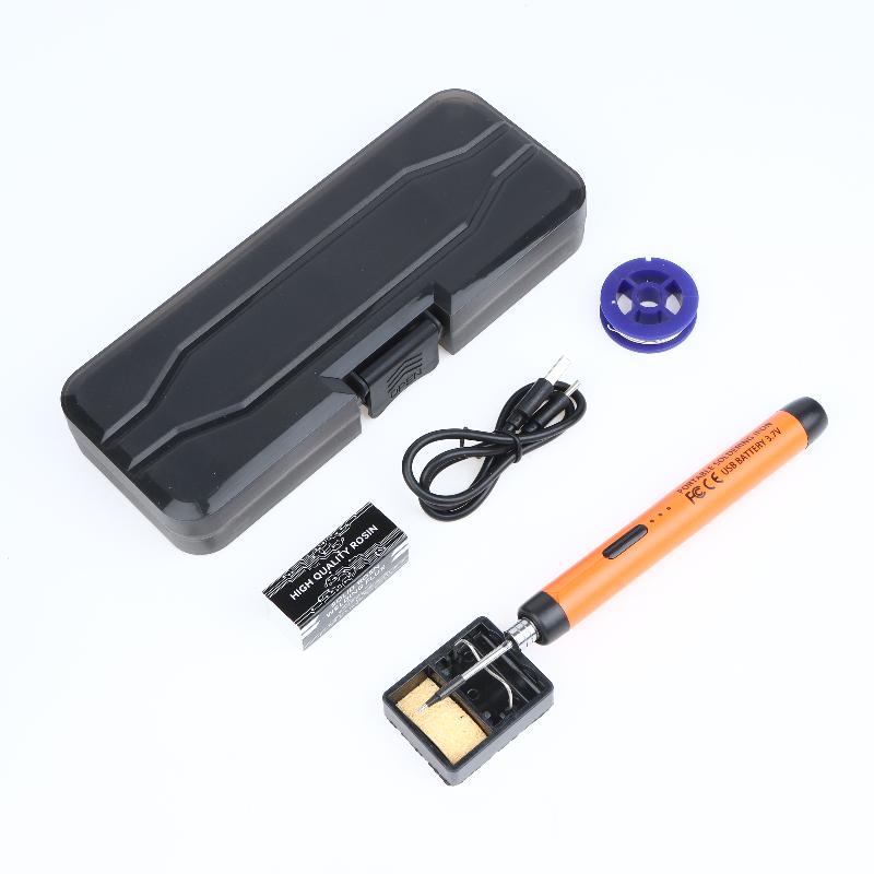 Kit de Ferro de Solda USB Aquecimento Rápido com Pontas Extras Estojo de Armazenamento para Drone RC Reparo de Peças Pequenas Soldagem