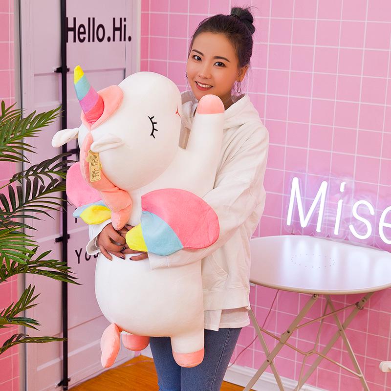 Creative Party Style Rainbow Unicorn Doll Large Size Pillow Children's Birthday Gift Rag Doll Cute Girl Doll