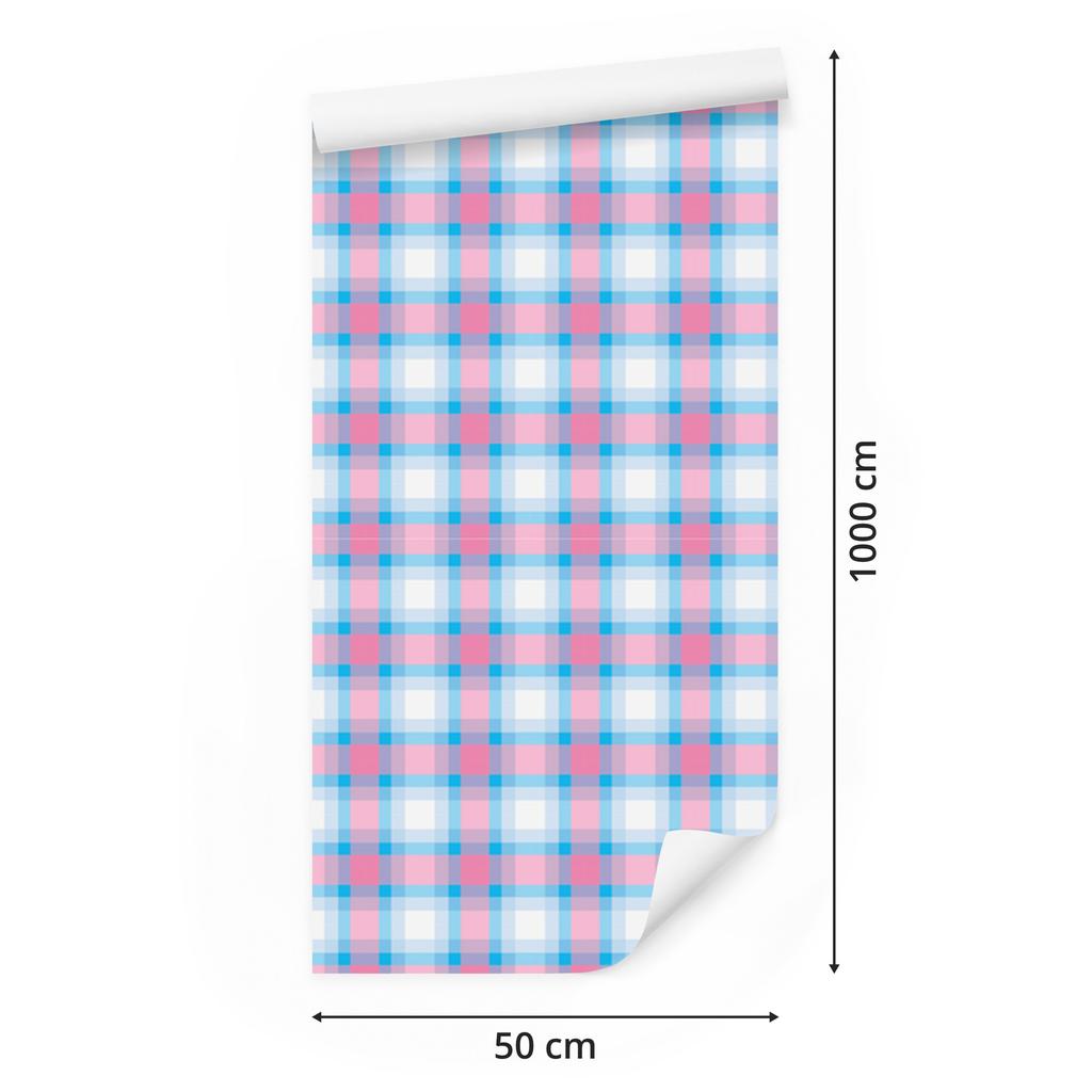 Candy Lattice Wallpaper Azure and Lavender for Living Room and Bedroom 50x1000