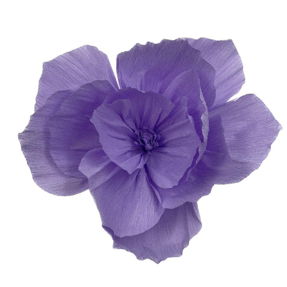 5pcs 25cm Crepe Paper Flower Festival Decor Multi Purpose Wrinkles Paper Flower Photography Props Light Weight