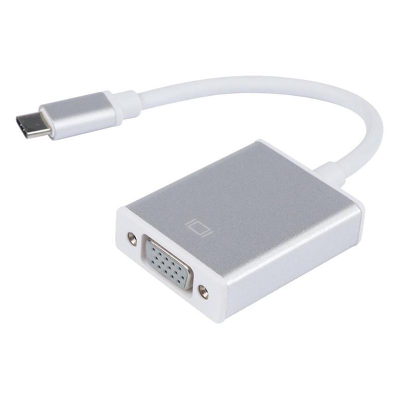 

1 шт. Кабель-адаптер Type C на VGA (мама) Адаптер USB 3.1 на VGA для ПК серебряный