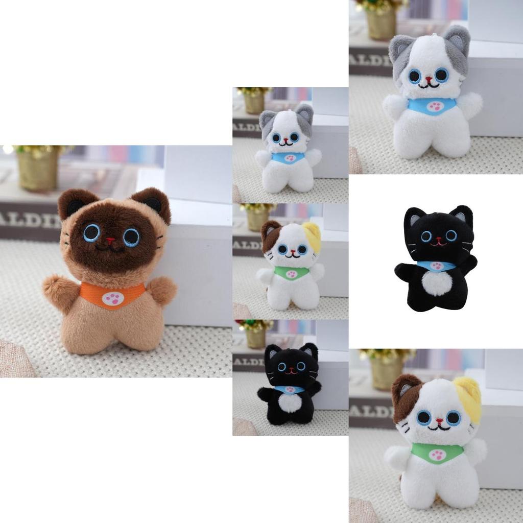 Adorable Plush Cat Keychain Cute Furry Kitten Stuffed Animal Doll Soft Toy