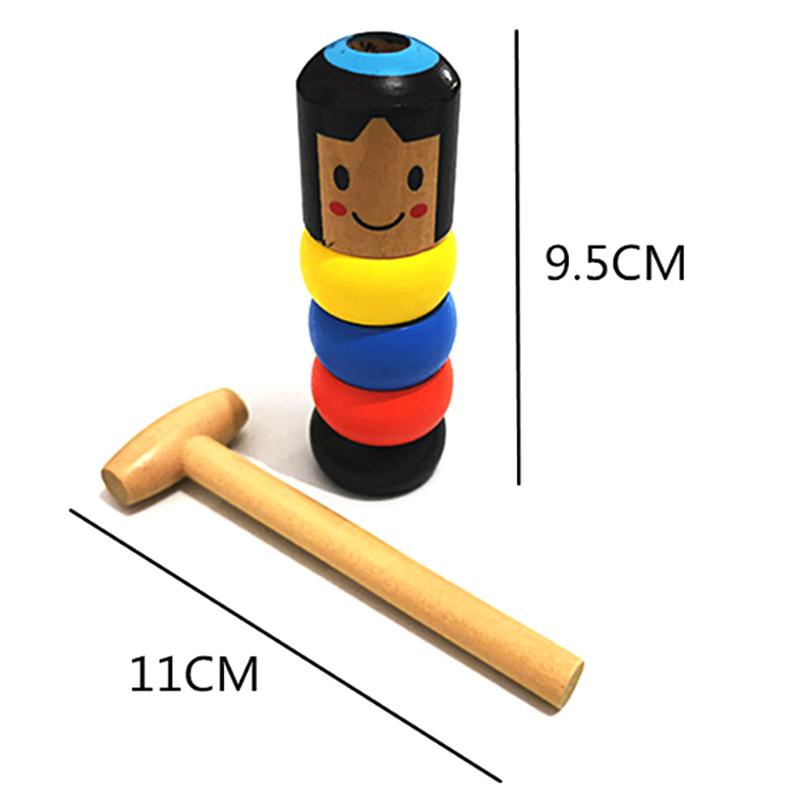 1Set Immortal Daruma Unbreakable Wooden Man Magic Toy Fun Toy Accessory