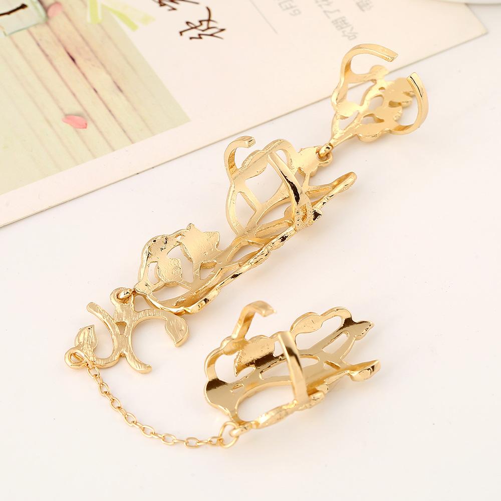 Popular New Accessories, European And American Fashion, Simple Atmosphere, Hollow Leaves, Flowers, One-Piece Set Ring