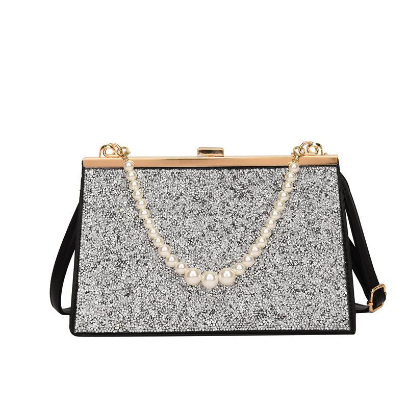 Cross-border fashion high-end texture bright diamond women's handbag 24 new exquisite literary one-shoulder messenger bag women