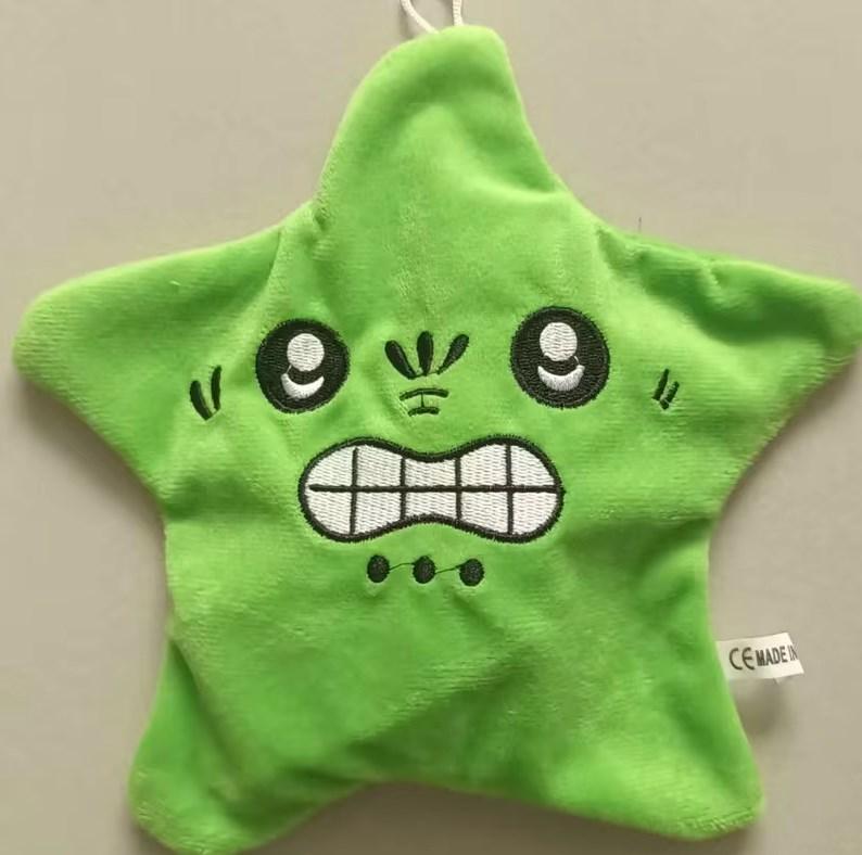Angry Moving Jumping Stars Plush Toy Cute Yellow Pentagonal Heart Expression Stars Plush Soft Kawaii Fun Toy Gift For Kid Adult