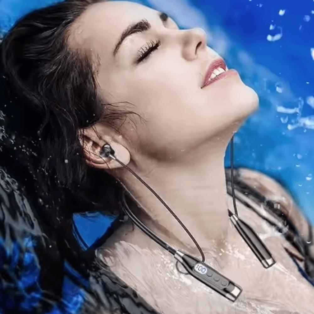 Waterptoof Wireless Bluetooth Earphones Neck-mounted Sports Headsets Neckband Headphones  Outdoor
