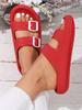 Fashion Women's Thick-Soled 4cm Platform Slippers Summer New Non-Slip Casual Beach Sandals Outdoor Indoor Comfortable Buckle Slides