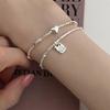 Legoma 925 Silver Point Pendant Square Bracelet F31