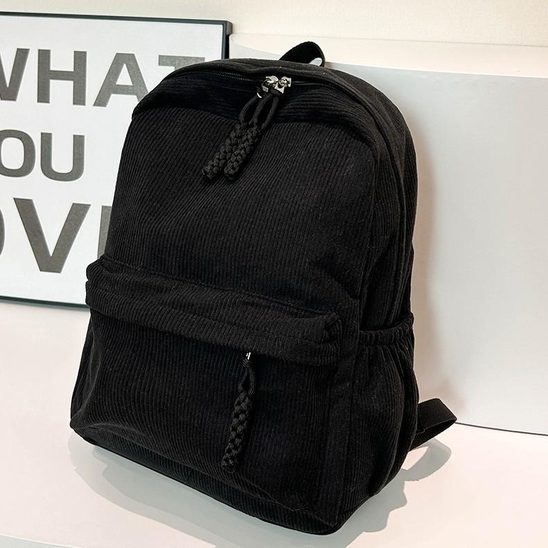 Schultasche Neuer einfarbiger Cord-Rucksack für Pendler, vielseitig, große Kapazität, Plüsch-Rucksack für Studenten, Freizeit-Reise-Tasche
