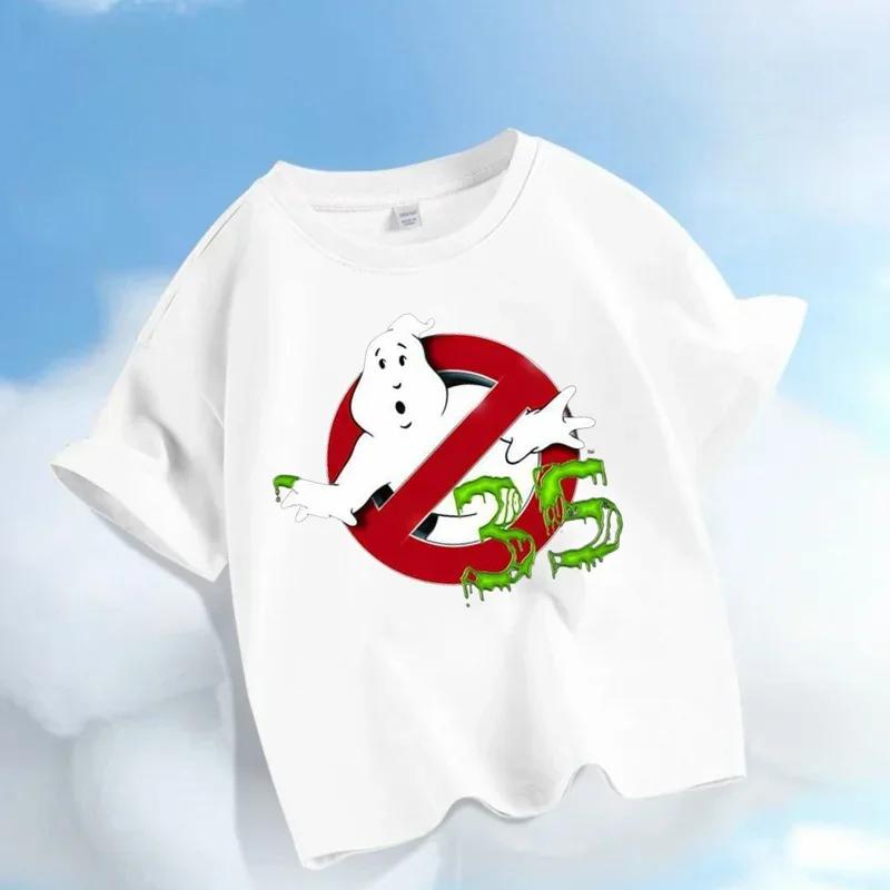 2026 Ghostbusters Daredevil Childrens Comic Game Cartoon Print Boys and Girls Sportswear Casual Shirts Summer Shirts