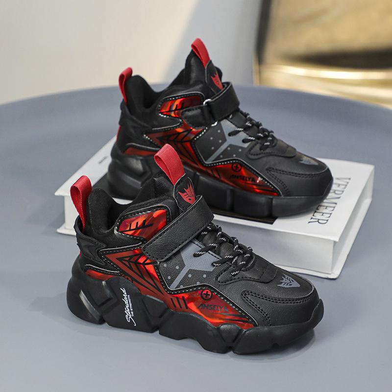 2025 New Boys Sneakers Lightweight Shock Absorption Velcro Youth Warm Two Cotton Shoes Winter Boys Shoes