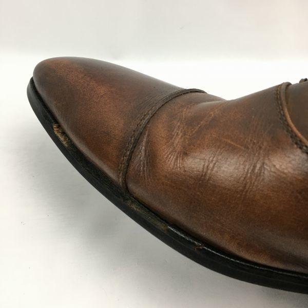 USED/Queen Classic Made In Japan Long Nose Straight Tip Business Shoes Brown Size 40 (25.0)