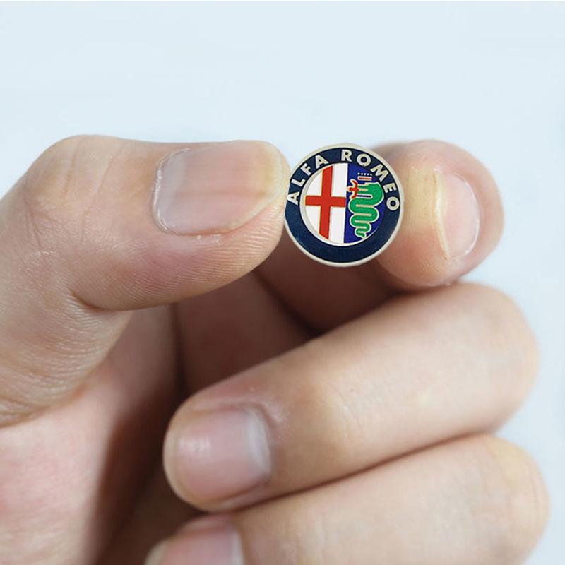WAJDS1 14mm Aluminium Metal Car Styling Remote Key Stickers For Alfa Romeo 156 159 147 4C 8C 166 Giulia Giulietta Mito Stelvio Spider