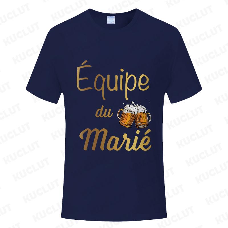 French Evg Team Married Tops Single Farewell Bachelor Party T Shirt Future Groom Man Tshirt Fashion Beer Graphic Wedding Tees